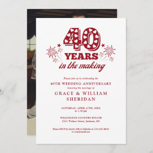 In het maken van 40e bruiloft Jubileum foto Kaart