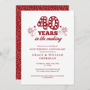 In het maken van 40e bruiloft Jubileum Kaart