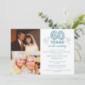 In het maken van 60e bruiloft Jubileum 2 foto Kaart (Staand voorkant)