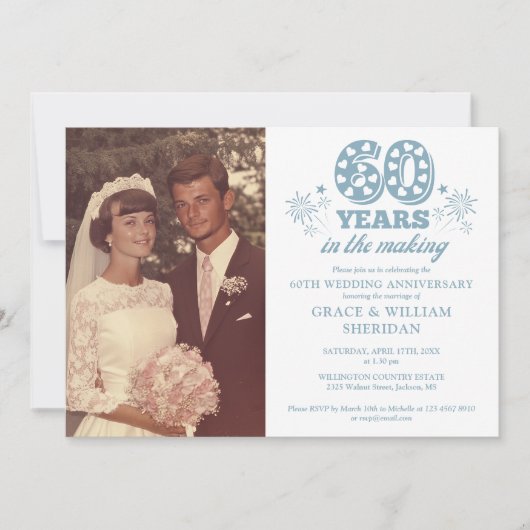 In het maken van 60e bruiloft Jubileum foto Kaart (Voorkant)