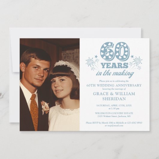 In het maken van 60e bruiloft Jubileum foto Kaart (Voorkant)