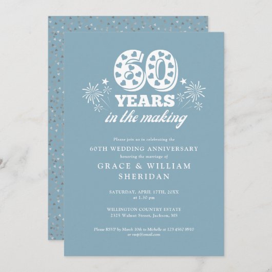 In het maken van 60e bruiloft Jubileum Kaart (Voorkant / Achterkant)