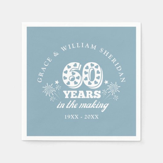 In het maken van 60e bruiloft Jubileum Servet (Voorkant)