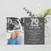 In het maken van 70e bruiloft Jubileum 2 foto Kaart (Staand voorkant)