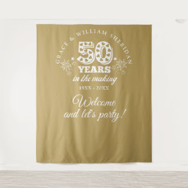 In het maken van Gold 50e Jubileum Photo Prop Wandkleed