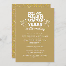 In het maken van gouden 50ste bruiloft Jubileum Kaart