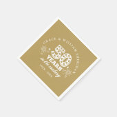 In het maken van gouden 50ste bruiloft Jubileum Servet (Hoek)