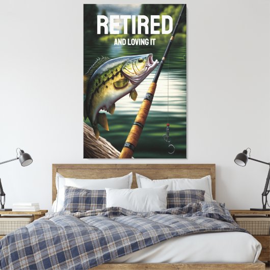 In het meer Levenbassin gepensioneerde Vis Uittred Canvas Afdruk (Insitu (Slaapkamer))