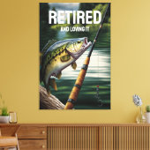 In het meer Levenbassin gepensioneerde Vis Uittred Canvas Afdruk (Insitu (Woonkamer))