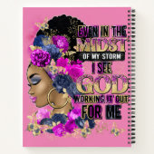 In het midden koningin zwart melanine vrouw bruine notitieboek (Achterkant)