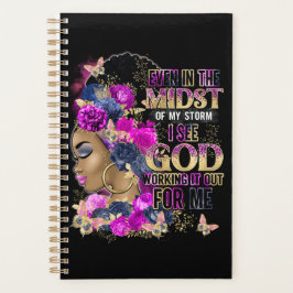 In het midden koningin zwart melanine vrouw bruine planner