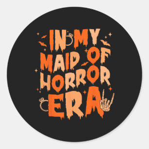 In het midden van de horror tijdperk skelet hand B Ronde Sticker