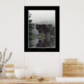 "IN HET MIST" zwarte Beer Poster (Keuken)