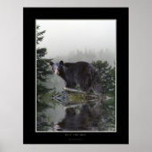 "IN HET MIST" zwarte Beer Poster (Voorkant)