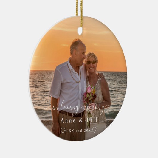 In het Monogram Geheugenfoto Ouders Keramisch Ornament (Rechts)