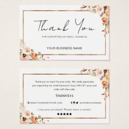 In het najaar Floral bedankt voor uw bestelling kl Visitekaartje