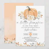 In het najaar is een kleine pompoenHerfst Baby sho Kaart (Voorkant / Achterkant)