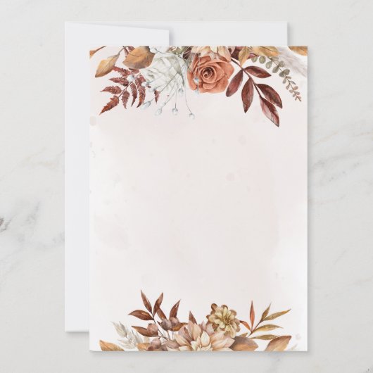 In het najaar van Floral bladeren botanische bijte Save The Date (Achterkant)