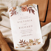 In het najaar van Floral bladeren botanische bijte Save The Date