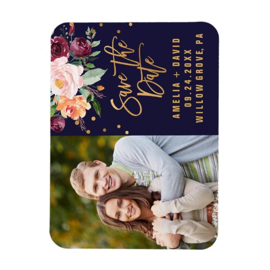 In het najaar wordt de datum foto opgeslagen magneet (Verticaal)