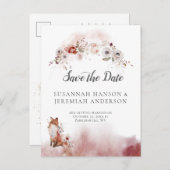 In het najaar wordt de datum opgeslagen in Floral Aankondigingskaart (Voorkant / Achterkant)