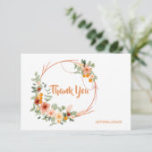 In het najaar Wreath Hartelijk dank Bedankkaart (Staand voorkant)