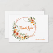 In het najaar Wreath Hartelijk dank Bedankkaart (Voorkant / Achterkant)