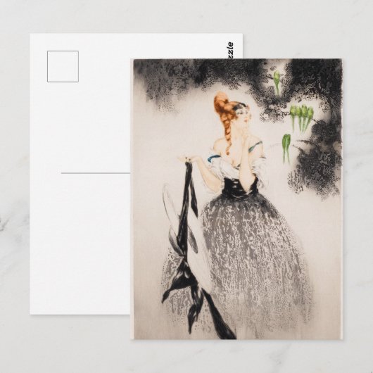 In het nest, 1922 door Louis Icart Briefkaart (Voorkant / Achterkant)