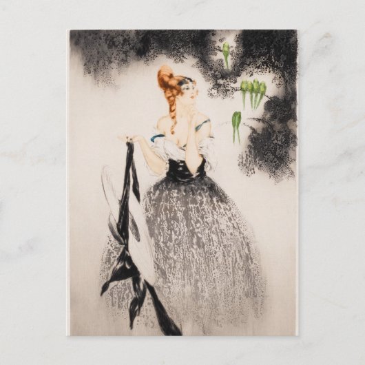 In het nest, 1922 door Louis Icart Briefkaart (Voorkant)