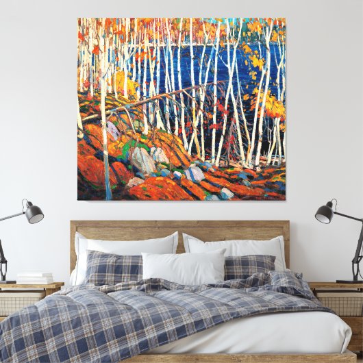 In het Noordland, mooie kunst van Tom Thomson, Canvas Afdruk (Insitu (Slaapkamer))