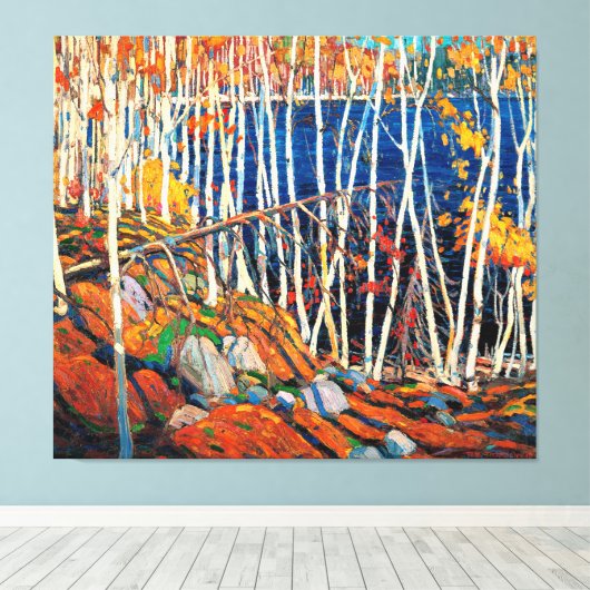 In het Noordland, mooie kunst van Tom Thomson, Canvas Afdruk (Insitu (Houten vloer))
