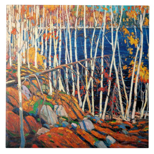 In het Noordland, mooie kunst van Tom Thomson, Tegeltje (Voorkant)