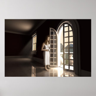 In het ochtendlicht poster