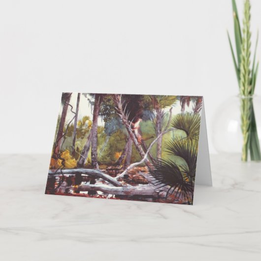 In het Oerwoud, Florida door Winslow Homer, mooie  Feestdagen Kaart (Voorkant)