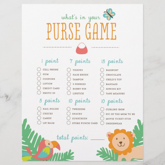 In het Oerwoud Wat zit er in je tas? Game (Voorkant)