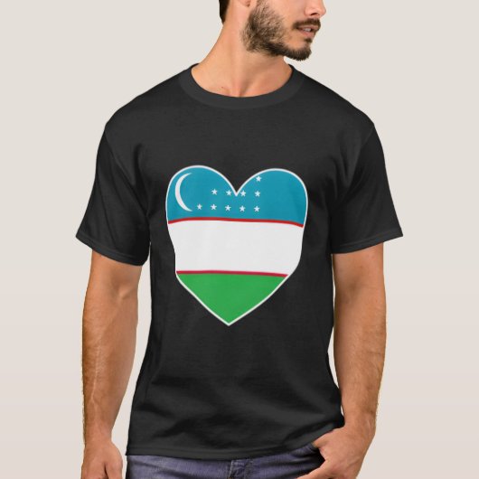 In het Oezbeeks Fun Uzbekistani Flag He T-shirt (Voorkant)