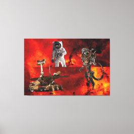 "In het Onbekend: Cosmonaut in de kosmos Canvas Afdruk