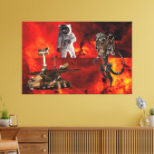 "In het Onbekend: Cosmonaut in de kosmos Canvas Afdruk (Insitu (Woonkamer))