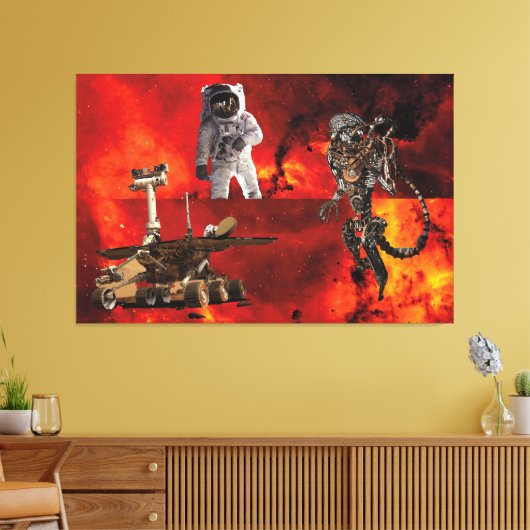 "In het Onbekend: Cosmonaut in de kosmos Canvas Afdruk (Insitu (Woonkamer))