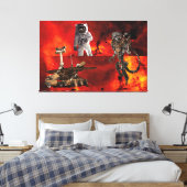 "In het Onbekend: Cosmonaut in de kosmos Canvas Afdruk (Insitu (Slaapkamer))