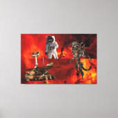 "In het Onbekend: Cosmonaut in de kosmos Canvas Afdruk (Voorkant)