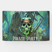 In het oog springende Pirate Skull Captain Green G Spandoek (Horizontaal)