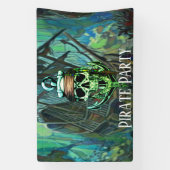 In het oog springende Pirate Skull Captain Green G Spandoek (Verticaal)