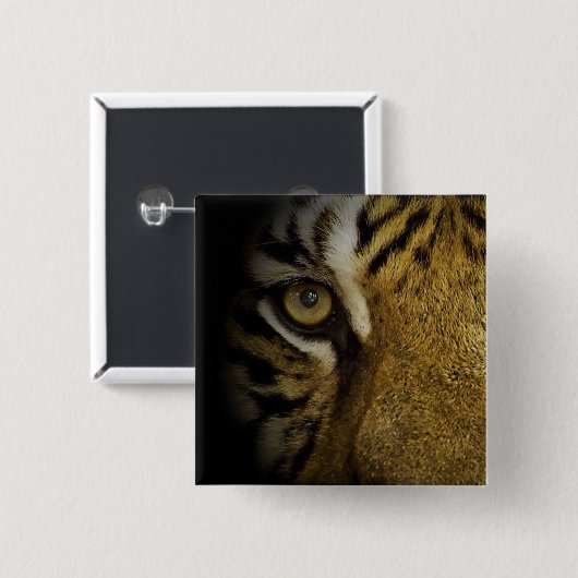 In het oog van een tijger vierkante button 5,1 cm (Voorkant /achterkant)