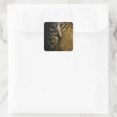 In het oog van een tijger vierkante sticker (Tas)