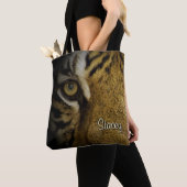 In het oog van een tijgermonogram tote bag (Dichtbij)