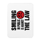 In het openbaar glimlachen is tegen de wet magneet (Verticaal)