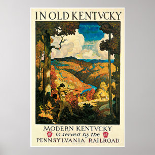 In het Oude Kentucky Vintage Travel Advertisement Poster