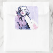  in het Paars Vierkante Sticker (Tas)