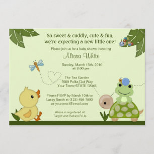 In het Pond Baby shower Invitation duck kikker Kaart